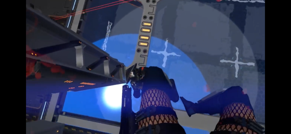 The female avatar in the popular ninja action game Sairento VR